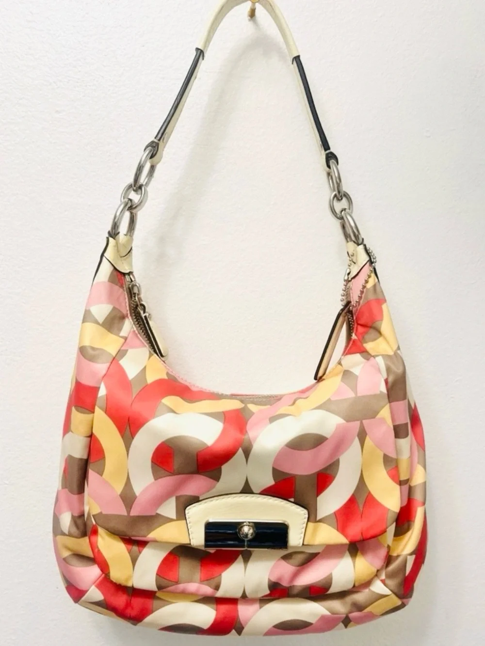 2013 Coach Kristin Multicolor Op-art Hobo Bag